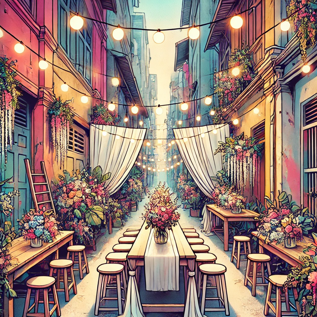 Dekorasi pernikahan di gang sempit
Kelas pranikah
Pernikahan sederhana
Pasangan muda
Tradisi pernikahan
Keintiman pesta
Tips dekorasi pernikahan
Kreativitas dekorasi
Kesederhanaan yang bermakna