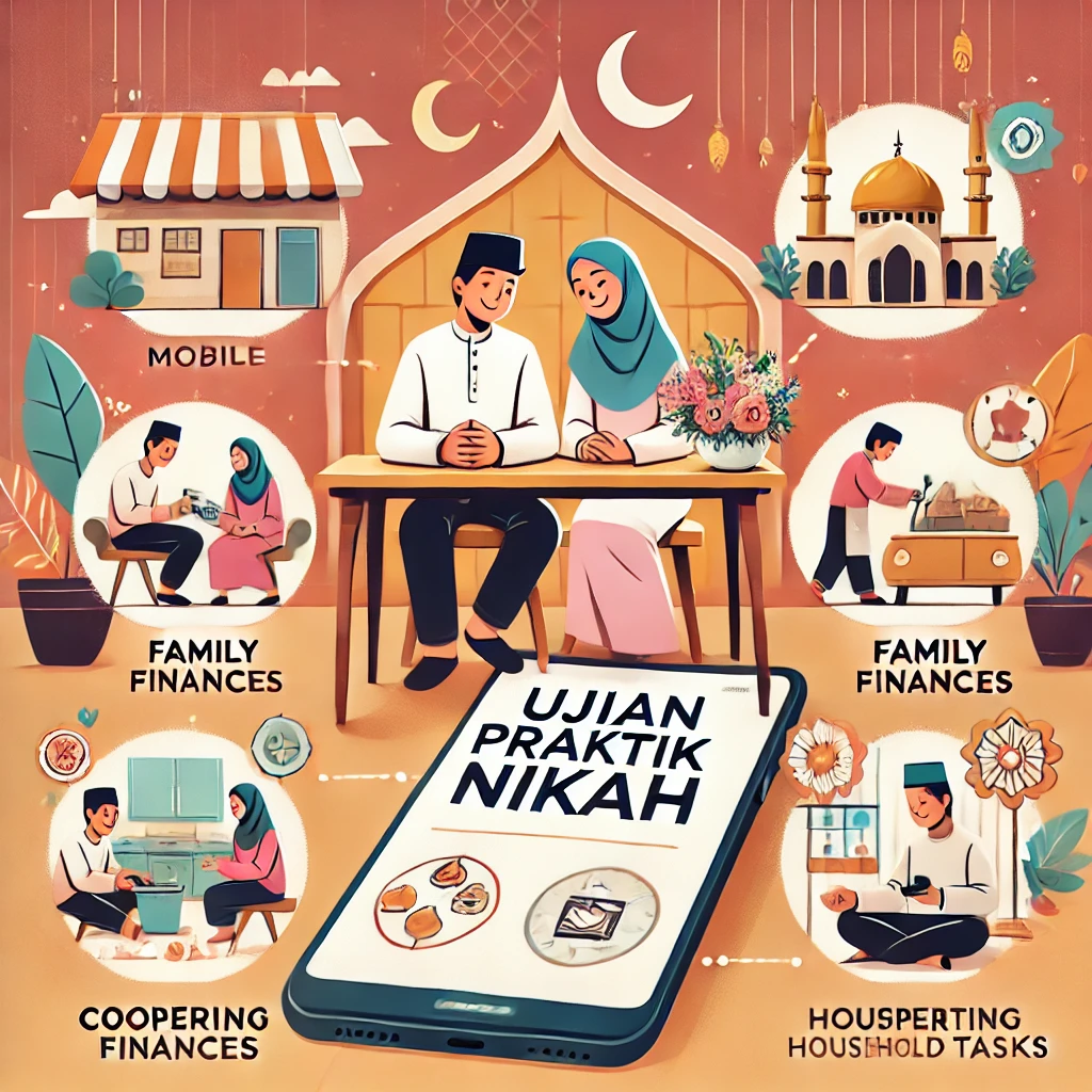 Ujian praktik nikah

Kelas pranikah

Simulasi pernikahan

Persiapan pernikahan

Konflik rumah tangga

Komunikasi pasangan

Pengelolaan keuangan

Tanggung jawab rumah tangga

Perencanaan masa depan

Pernikahan harmonis