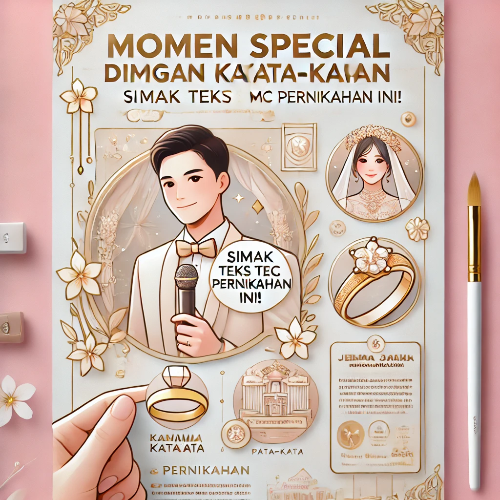 Teks MC Pernikahan

Kelas Pranikah

Pernikahan Modern

Teks MC yang Menyentuh Hati

Contoh Teks MC
